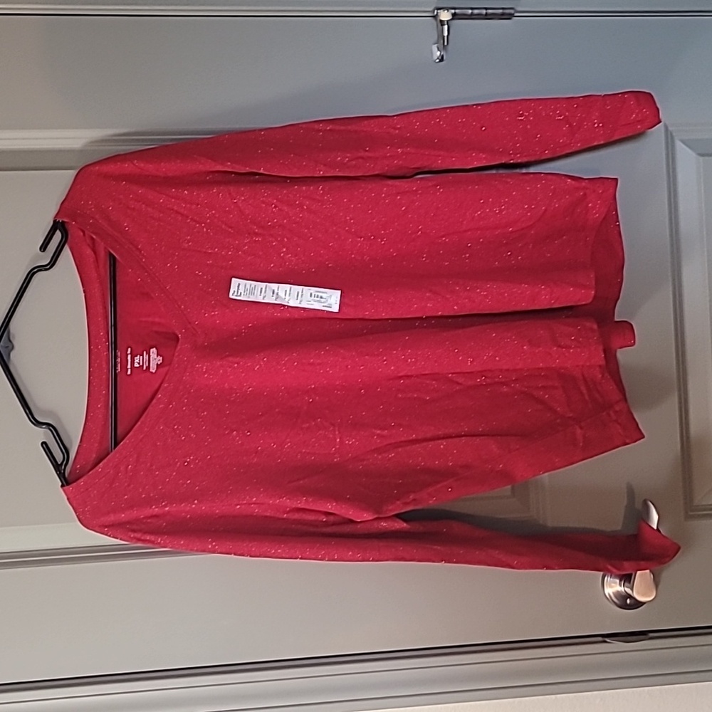 Petite XL red shimmer shirt